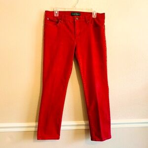 Lauren Jeans Co. Ralph Lauren Modern Straight Ankle Jeans Rustic Red Size 10